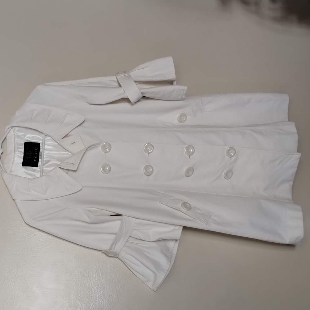 TCEC. WOMEN 3/4 RUFFLE SLEEVE LT JACKET W/ POCKETS